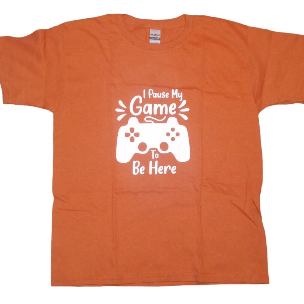 Youth T shirt Large I Pause My Game To Be Here Gamer Shirt
